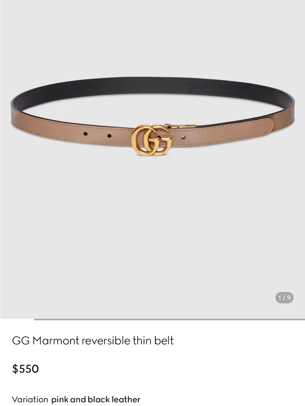 Gucci Leather Belt with Double G Gold Buckle 75 size - Picture 3 of 3